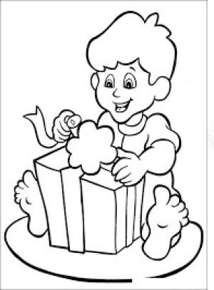 Hediye boyama sayfası,  coloring page, Erkek çocuk Açılış Hediye Kutusu, 