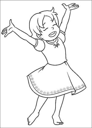 Heidi boyama sayfası,  coloring page, Mutlu Heidi, 