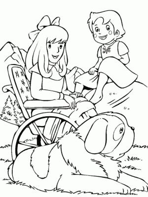 Heidi boyama sayfası,  coloring page, Heidi ve Clara, 