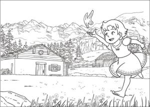 Heidi boyama sayfası,  coloring page, Neşeli Heidi, 