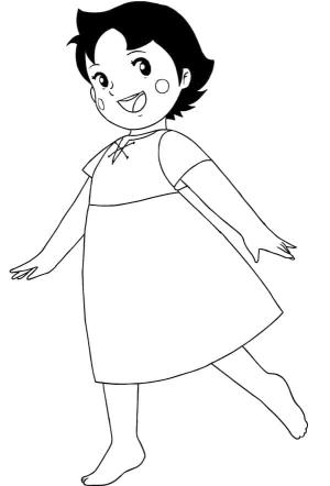 Heidi boyama sayfası,  coloring page, Sevimli Heidi, 