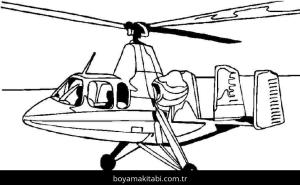 Helikopter boyama sayfası – el becerilerini geliştirir, boyama çalışması