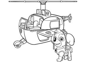 Helikopter boyama sayfası,  coloring page, Skye’ın Pençe Devriye Helikopteri, 