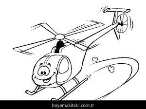 Helikopter boyama sayfası – kolay boyama, eğitici aktivite