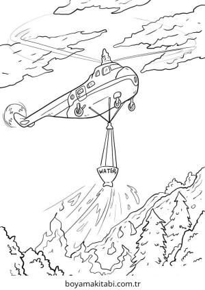 Helikopter boyama sayfası – el becerilerini geliştirir, boyama çalışması