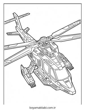 Helikopter boyama sayfası – sanatsal çalışma, çocuklar için