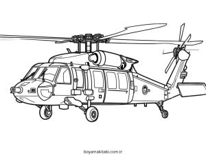Helikopter boyama sayfası – eğlenceli etkinlik, el becerilerini geliştirir