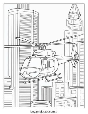 Helikopter boyama sayfası – keyifli zaman, renkli çizimler