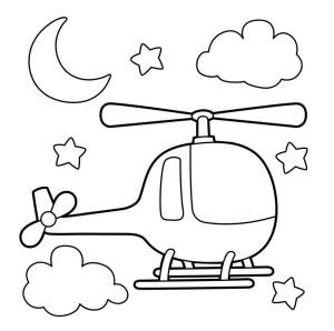 Helikopter boyama sayfası,  coloring page, Temel Helikopter, 