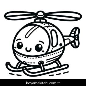 Helikopter boyama sayfası – okul öncesi, evde etkinlik