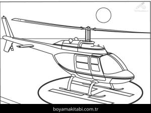 Helikopter boyama sayfası – çocuklar için, çizgi film temalı