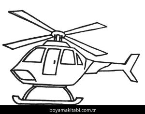 Helikopter boyama sayfası – evde etkinlik, ücretsiz yazdır