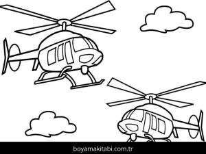 Helikopter boyama sayfası – keyifli zaman, renkli çizimler