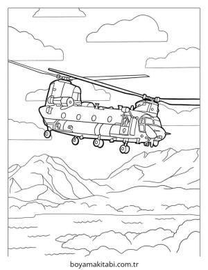 Helikopter boyama sayfası – yaratıcılığı geliştirir, keyifli zaman