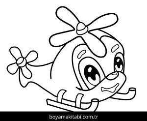 Helikopter boyama sayfası – renkli çizimler, okul öncesi