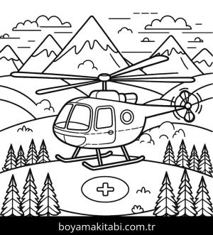 Helikopter boyama sayfası,  coloring page, , 