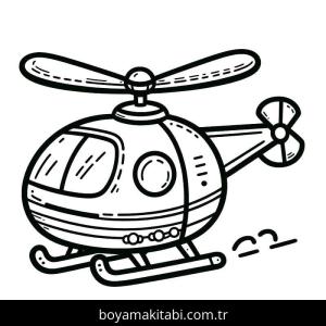 Helikopter boyama sayfası – renkli çizimler, okul öncesi
