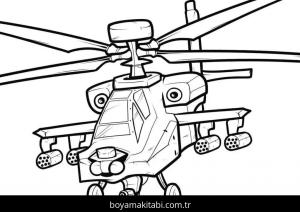 Helikopter boyama sayfası – okul öncesi, evde etkinlik
