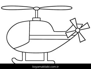 Helikopter boyama sayfası – sanatsal çalışma, çocuklar için