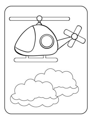 Helikopter boyama sayfası,  coloring page, Uçan Yüksek Helikopter, 