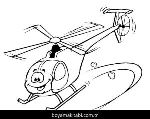 Helikopter boyama sayfası – sanatsal çalışma, çocuklar için