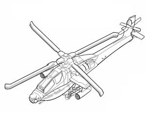 Helikopter boyama sayfası,  coloring page, Kalp Vuran Helikopter, 