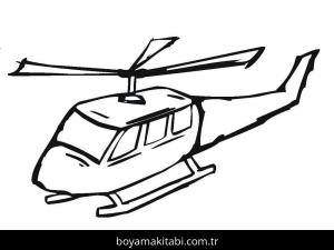 Helikopter boyama sayfası – çizgi film temalı, basit çizim