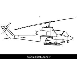 Helikopter boyama sayfası – sanatsal çalışma, çocuklar için