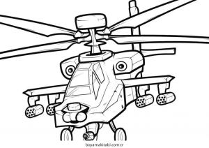 Helikopter boyama sayfası – sevimli karakter, sanatsal çalışma