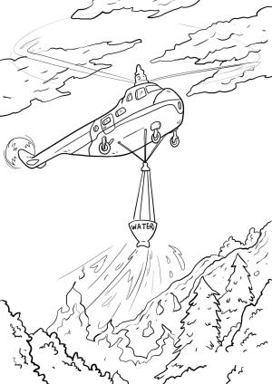 Helikopter boyama sayfası,  coloring page, Itfaiyeci Helikopteri, 