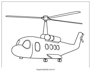 Helikopter boyama sayfası – çizgi film temalı, basit çizim