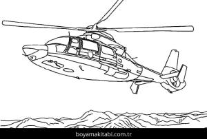 Helikopter boyama sayfası – boyama çalışması, yaratıcılığı geliştirir