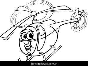 Helikopter boyama sayfası – keyifli zaman, renkli çizimler