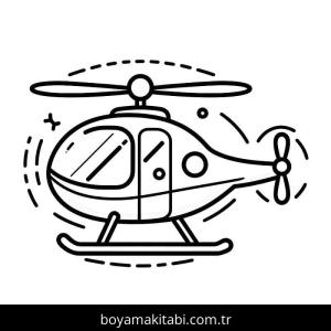 Helikopter boyama sayfası – eğlenceli etkinlik, el becerilerini geliştirir