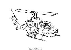 Helikopter boyama sayfası – kolay boyama, eğitici aktivite