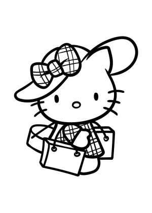 Hello Kitty boyama sayfası, Hello Kitty coloring page, Hello Kitty alışverişe Gitmek,