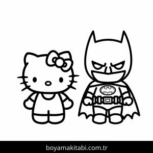 Hello Kitty boyama sayfası – sanatsal çalışma, çocuklar için