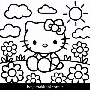 Hello Kitty boyama sayfası – renkli çizimler, okul öncesi