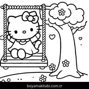 Hello Kitty boyama sayfası – el becerilerini geliştirir, boyama çalışması