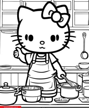 Hello Kitty boyama sayfası, Hello Kitty coloring page, , 