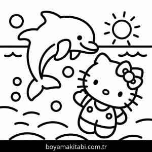 Hello Kitty boyama sayfası – yaratıcılık, eğlenceli etkinlik