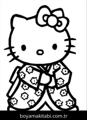 Hello Kitty boyama sayfası – yaratıcılığı geliştirir, keyifli zaman