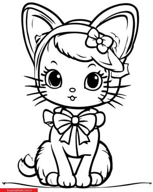 Hello Kitty boyama sayfası, Hello Kitty coloring page, , 