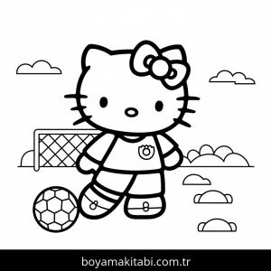 Hello Kitty boyama sayfası – basit çizim, kolay boyama
