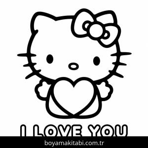 Hello Kitty boyama sayfası – evde etkinlik, ücretsiz yazdır