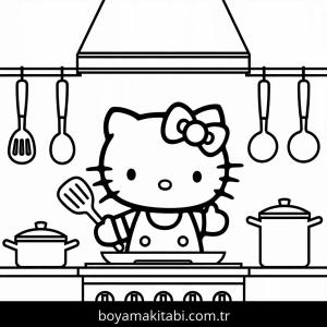 Hello Kitty boyama sayfası – PDF indir, sevimli karakter