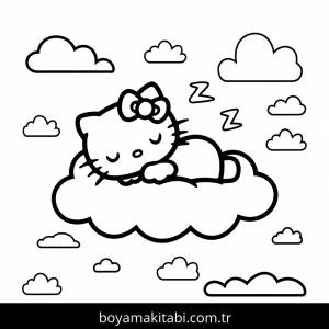 Hello Kitty boyama sayfası – keyifli zaman, renkli çizimler