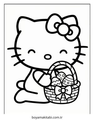 Hello Kitty boyama sayfası – kolay boyama, eğitici aktivite