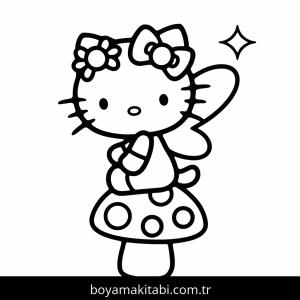 Hello Kitty boyama sayfası – eğitici aktivite, yaratıcılık