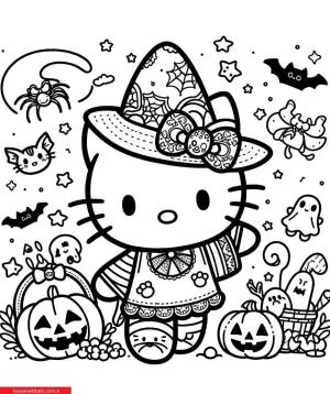 Hello Kitty boyama sayfası, Hello Kitty coloring page, , 